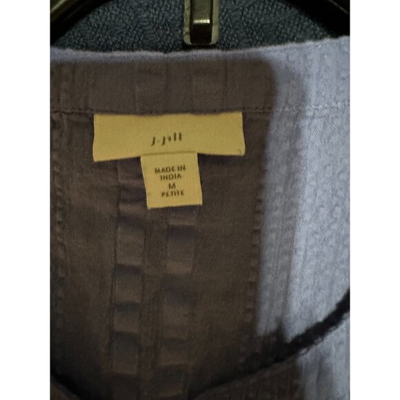 J. Jill Women’s Top Medium Petite Purple Flutter Sleeve Textured 100% Cotton - Picture 5 of 7